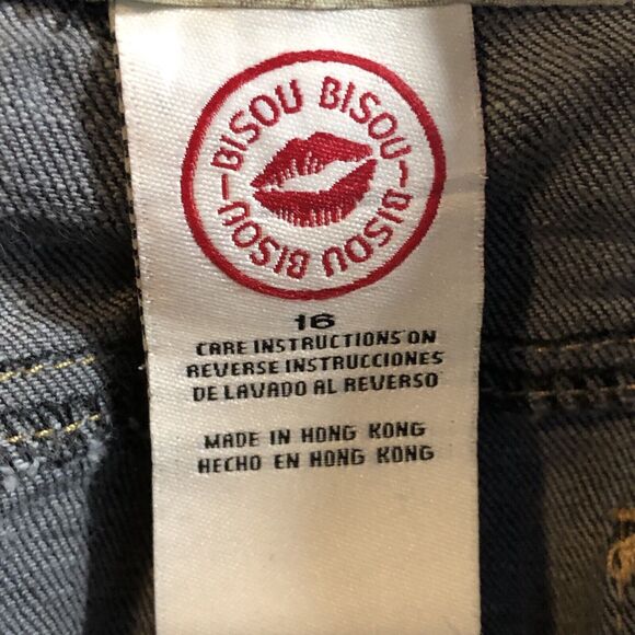 BISOU BISOU Womens Jeans 16 Mid-Rise Bootcut Blueish Gray Denim Stretch - Picture 6 of 11